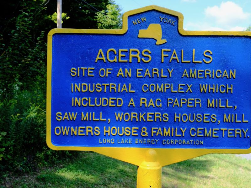 Agers Falls Historic Roadside Marker