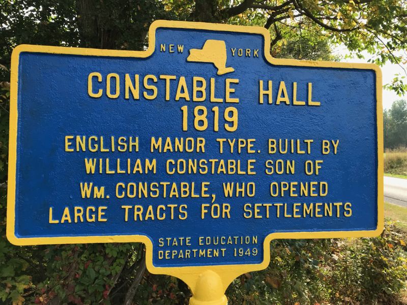 Constable Hall 1819 Historic Roadside Marker