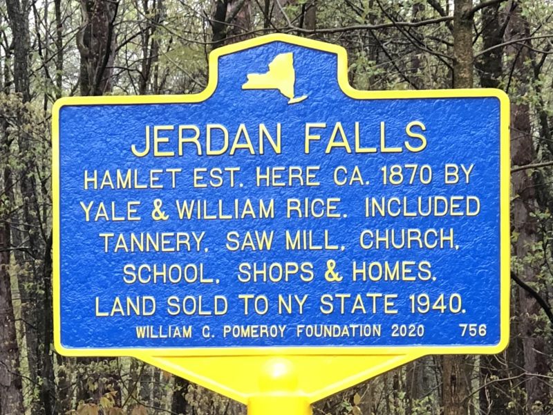 Jerdan Falls Historic Roadside Marker